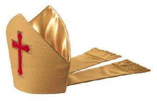 WM64292AG Mitre - Gold & Red Chapel Cross