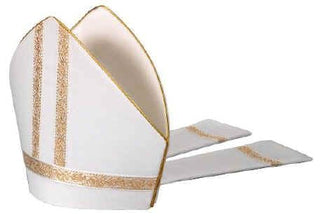 WHITE/GOLD GALLOON MITRE - WM68319A