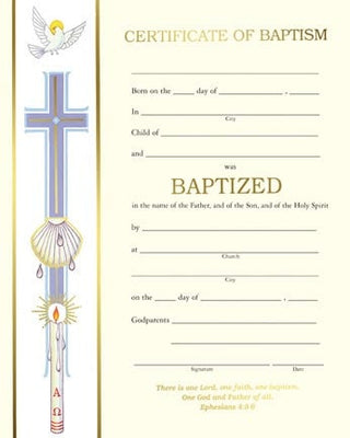 Baptism Certificate - BRTXC102-BOX/50