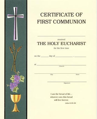 Communion Certificate - BRTXC103-BOX/50